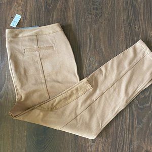 NWT Talbots Skinny Ankle Riding Equestrian Pants Faux Suede Camel Caramel